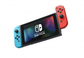 Nintendo Switch console with neon blue&red Joy-Con