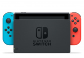 Nintendo Switch console with neon blue&red Joy-Con